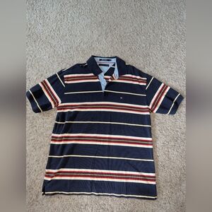 Vintage Tommy Hilfiger Men's Polo with Multicolor Stripes Size XL